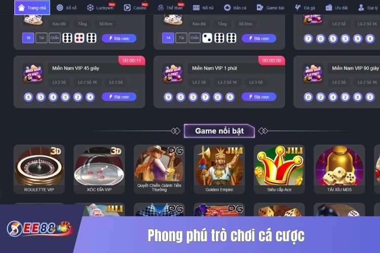 Phong phú trò chơi cá cược