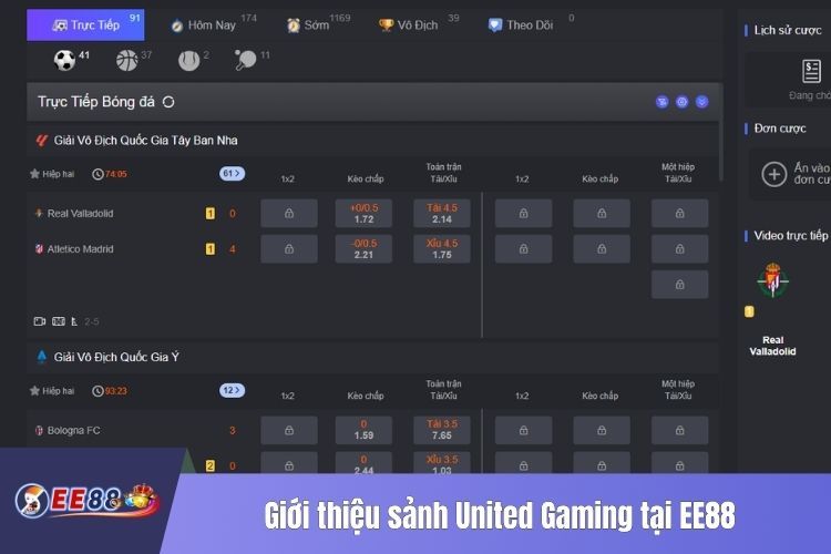 Giới thiệu sảnh United Gaming tại EE88